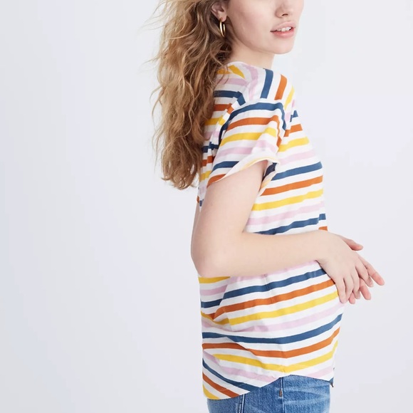 Madewell | Whisper Cotton Crewneck Tee in Lennie Stripe | Size XS - Picture 2 of 5